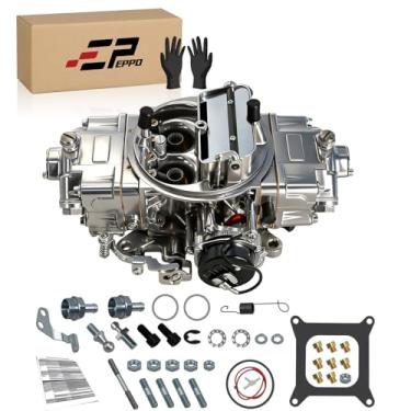 Imagem de Carburador de 4 cilindros de 650 CFM, bomba dupla modelo 4150, compatível com Holley, para Rochester Quadrajet, para secundário mecânico com estrangulador elétrico, substituição de flange de furo