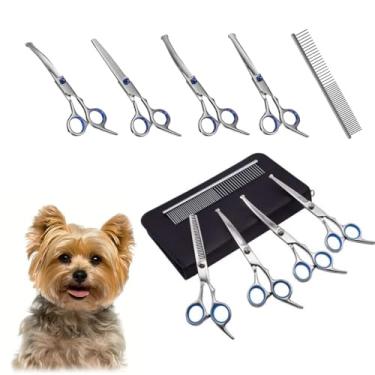 Imagem de Kit Tesoura de Tosa para Cães e Gatos - Ponta Arredondada Segura para Pet - Tesoura de Tosa Ergonômica e Afiada de Aço Inox para Cortar Pelos de Animais - UpShop