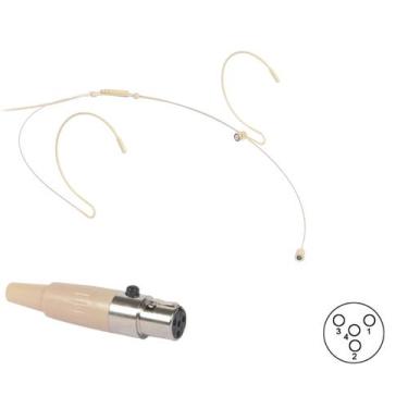 Imagem de Microfone headset c/ fio p/ body pack,Omni,4 mm,XLR 4 pinos - Aj Som  