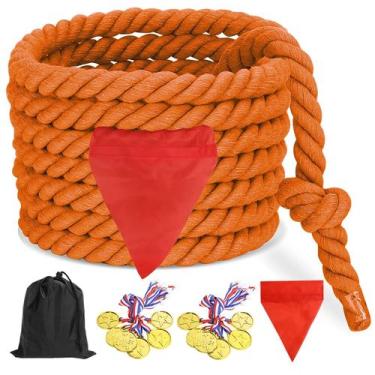 Imagem de Tug of War Rope CWLAKON 12m para crianças e adultos com 18 medalhas de