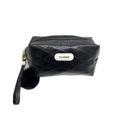 Imagem de Estojo Feminina material sintético CLASSIC com Chaveiro de Pompom 7992