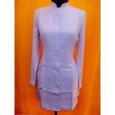 Imagem de Jaleco Feminino Acinturado Gola Padre Manga Longa - MIO Moda Branca