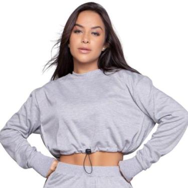Imagem de Cropped Manga Longa Com Regulagem Bella Fiore Blogueira Moletinho Frio