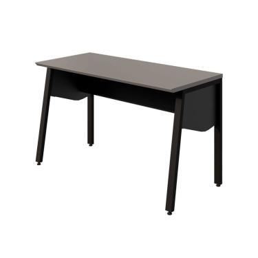 Imagem de Escrivaninha Escritório Industrial 120cm com Tampo Chanfrado e Pés Metal Industrial Executive Cinza Sagrado / Preto