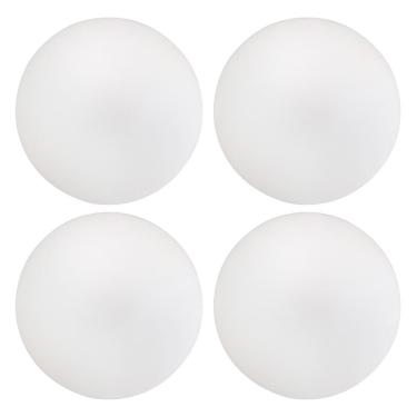 Imagem de Kit 04 Assentos Redondo Banqueta Cadeira Estofados Poltronas H02 Corino Branco 30 cm - Lyam Decor