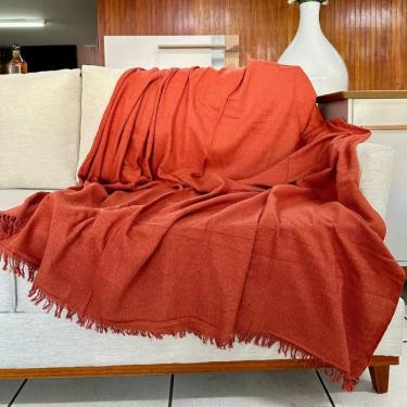 Imagem de Manta Para Sofá 2 E 3 Lugares Super King Luxo Gigante 3,00x1,80 Cobertor Capa De Sofa E Cama Grande Terracota