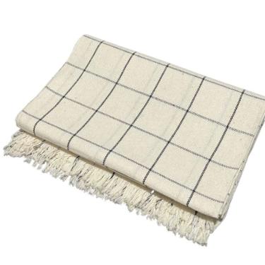 Imagem de Manta Para Sofá Grande Gigante 2 E 3 Lugares 2,40x1,80 Decorativa Tecido Macio Sofa Cama Na Promoção Cru-preto