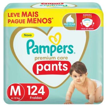 Imagem de Fralda Calça Pampers Premium Care Pants Tam. M 6 a 10kg 124 Unidades, 