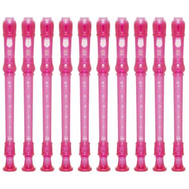Imagem de Kit 10 Flautas Doce Soprano Germânica Em C YRS-20G Rosa Yamaha