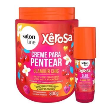 Imagem de Nutrição e Brilho: Creme Pentear 800g e Óleo de Trat. 60ml Glamour Chi
