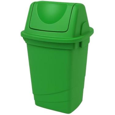 Imagem de Lixeira Tampa Basculante 30 Litros Resistente Antiodor Reciclagem Colo