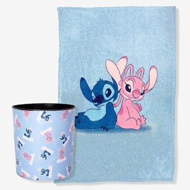 Imagem de Kit Balde Pipoca + Manta Stitch e Angel Namorados - Disney - Zona Criativa