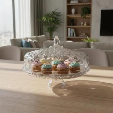 Imagem de Boleira Borda Alta Diamond Cristal 30cm Aniversário Festas Eventos - X