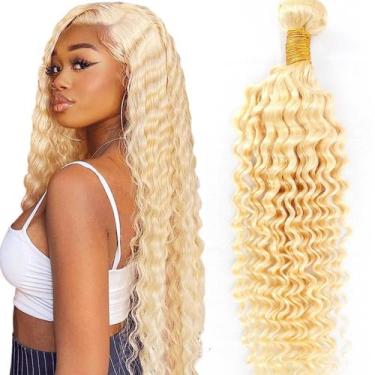 Imagem de Pacote de cabelo Mrigwoth Blonde Deep Wave 30" 12A Brazilian