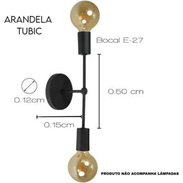 Imagem de Plafon Arandela Sputnik Tubic Sala Banheiro Quarto Metal Vintage Estru