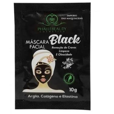 Imagem de Kit 5 Máscaras Facial Black com Argila, Colágeno e Elastina, Sachê 10g, Remove Cravos e Oleosidade, Limpeza dos Poros