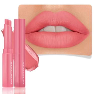 Imagem de WanTuoluo Bálsamo de batom fosco de veludo de 6 cores para maquiagem labial, ultra hidratante, acabamento macio de cor de alto impacto de longa duração, lábios hidratados à prova d'água