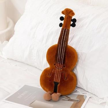 Imagem de Pelúcia Instrumentos Musicais Criativos – Violão, Violino, Nota Musical, Pipa – Brinquedo Fofo Decorativo para Quarto e Presente Infantil (Violino)