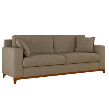 Imagem de Sofá 3 Lugares Com 2 Almofadas Inclusas Multimóveis Cr45240 Bege Bege 