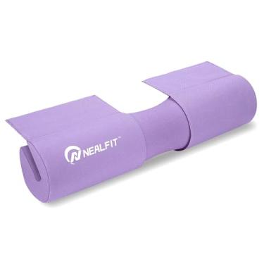 Imagem de NEALFIT Almofada de agachamento com barra com acolchoamento de nylon grosso, almofada de impulso de quadril para agachamentos, lunges, almofada de agachamento no pescoço e ombro para barras olímpicas