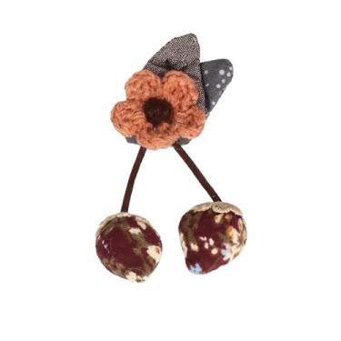 Imagem de Broche de pelúcia de algodão feito à mão para mulheres e meninas, lindos broches de frutas, acessórios de renda de feltro de lã macia para roupas, bolsas, chapéus, broches para mulheres, Medium, Liga