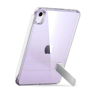 Imagem de Capa Para Mini 7ª/6ª Geração Transparente, Fina e Leve, com 3 Modos de Suporte Ajustável e Proteção Anti-Queda. Compatível com Apple Pencil Pro e USB-C (2024/2021)