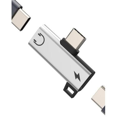 Imagem de Adaptador de fone de ouvido USB C duplo (pacote com 2) divisor de áudio 2 em 1 para iPhone 16 15 Pro Max compatível com Samsung Galaxy Charger DAC fone de ouvido para iPad tipo C Dongle cabo de