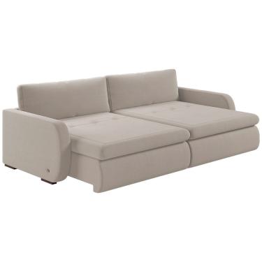 Imagem de Sofá Retrátil E Reclinável Zinia 2,20m Linho Cor Cru 2320