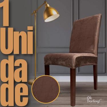 Imagem de Capa de Cadeira Linha Premium Suede - Marrom - OK Darling