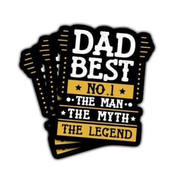 Imagem de 3 peças Dad Best No 1 The Man The Myth The Legend, decalque de vinil engraçado com citação do Dia dos Pais para pai, marido, avô, homens, laptop, carro, caderno, Hydro Flask, scrapbook, garrafa de