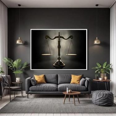 Imagem de Kit quadro decorativo 70x90 cm Sala Quarto Balança Justiça Grande Hall