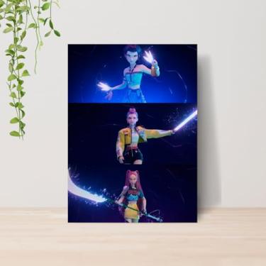 Imagem de Genérico, Quadro Guerreiras do Kpop Saja Boys A4 | Placa MDF 006