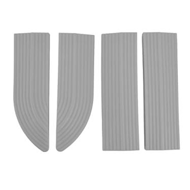 Imagem de Estink 4PCS Rampas de Borracha para Limiar de Porta Universal Superfície Antiderrapante Com Montagem Grátis para Cadeira de Rodas, Scooter e Varredeira (GRAY)