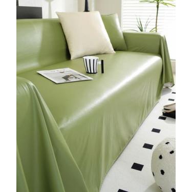 Imagem de Capa de sofá vctops impermeável de material sintético PU verde 180x300