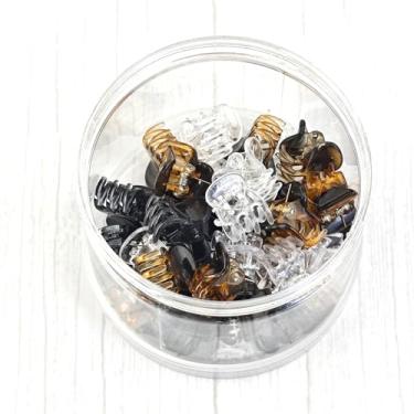 Imagem de 36 peças mini grampos de cabelo 3 garras de plástico clipes de cabelo multifunções grampos de mandíbula antiderrapantes acessórios de cabelo minúsculos para mulheres (preto, marrom, transparente)