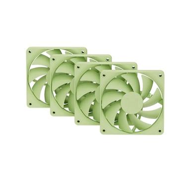Imagem de Hyte Ventoinhas Flow FA12 de 120 mm para PC, pacote com 4, alto desempenho, baixo ruído, 1500 RPM, PWM de 4 pinos, rolamento dinâmico de fluidos - leite matcha (verde)