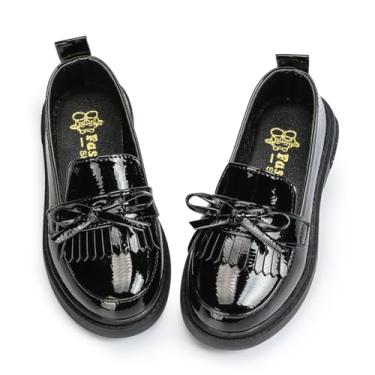 Imagem de Sapatos sociais Mary Jane para meninas, uniforme escolar, mocassins de couro PU, sola antiderrapante, sapatos casuais (bebês/crianças pequenas), A1/preto, 8.5 Toddler