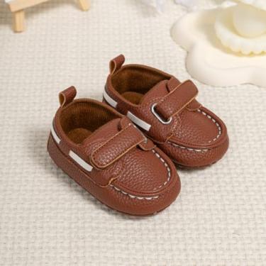 Imagem de Mocassins para bebês meninos meninas sola macia mocassins meninas primeira caminhada sapatos sociais, A01/marrom, 12-18 Months Toddler