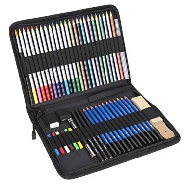 Imagem de Conjunto de lápis de cor profissional aquarela esboçar desenho lápis kit com saco de náilon para artistas estudantes adultos