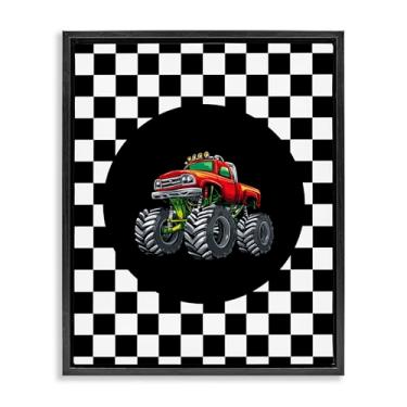 Imagem de Stupell Industries Arte de parede em tela flutuante com moldura preta Monster Truck Dude, design de Kim Allen, 78 x 63 cm