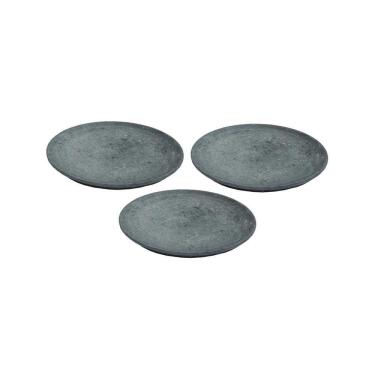 Imagem de Kit 3 Pratos Raso Redondo Pedra Sabão Sobremesa E Bolos 26Cm