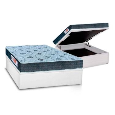 Imagem de Cama Box Baú Casal: Colchão Espuma D45 Orthoflex Comfortpedic Line + Base Crc Courano White(138X188)