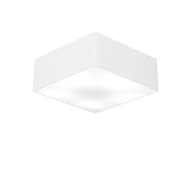 Imagem de Plafon Quadrado Md-3001 Cúpula Em Tecido 12/35x35cm Branco - Bivolt