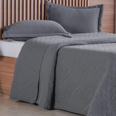 Imagem de Kit Colcha King Miraggio New Soft 260x280cm Grafite