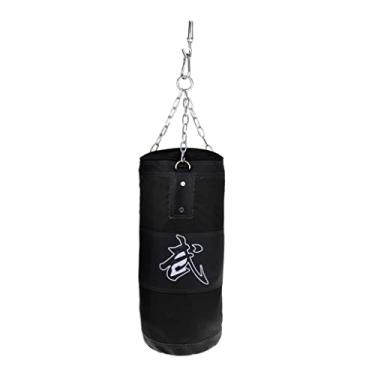 Imagem de barenx Saco de pancadas para crianças/adolescentes Saco de areia de boxe preto para prática de artes marciais