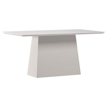 Imagem de Mesa De Jantar 160 Cm Barbara Com Vidro Off White - New Ceval