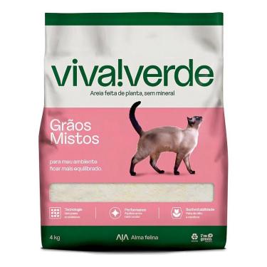 Imagem de Areia Gatos Vida Descomplicada 4Kg Viva Verde