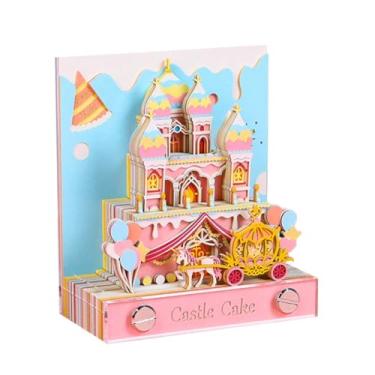 Imagem de Calendário de mesa 2024 calendário 3d arte 3d bloco de notas 3d bloco de notas 3d calendário personalizado 2025 cupcake castelo 154 páginas papelaria bloco de notas notas 3d presente de festa de