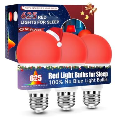 Imagem de Neporal Lâmpadas De Luz Vermelha De 625 Nm Para Dormir, Lâmpadas De Bloqueio De Luz Azul 100% Para Promoção De Melatonina, Lâmpada Noturna Vermelha Fraca Equivalente A A19 Led 9W 60W Para Berçário,