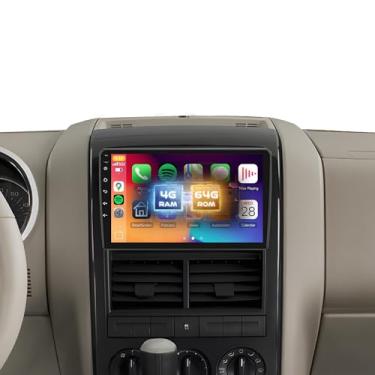 Imagem de Rádio estéreo de carro 4G + 64G para Ford Explorer 2005 2006 2007 2008 2009 2010, estéreo de carro Android para Explorer, CarPlay Android Auto, rádio com tela sensível ao toque de 25 cm, GPS WiFi
